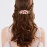 Geëmailleerde bloemen met kristallen - vintage haarclipHaarspelden