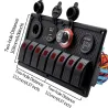 8-gang rocker switch panel - 12 - 24V - USB - LED - cigarette lighter socket - waterproofElectronics & Tools