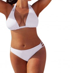 Low waist two piece swimsuit - plus size - black - whiteSwimming