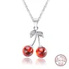 Dubbele kers - ketting - ring - oorbellen - armband - 925 sterling zilverHalskettingen
