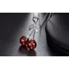 Dubbele kers - ketting - ring - oorbellen - armband - 925 sterling zilverHalskettingen