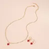 Gouden ketting en oorbellen set - met rood hartHalskettingen