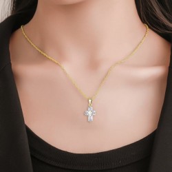 Double cross necklace - gold - womenNecklaces