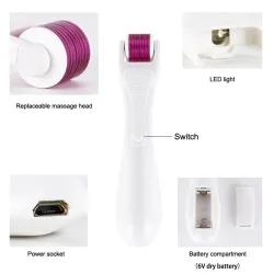 Elektrische micronaald met LED - titanium dermaroller - antirimpel - verjongende gezichts- / lichaamsmassage-apparaatMassage