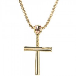 Baseball cross necklace - stainless steel - gold - silver - black - unisexKettingen