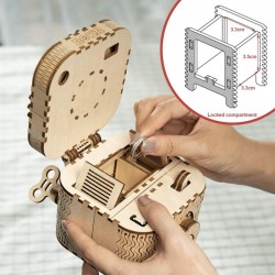 Robotime 123pcs Creative DIY 3D Treasure Box Wooden Puzzle Game Assembly Toy Gift for Children TeensConstructie