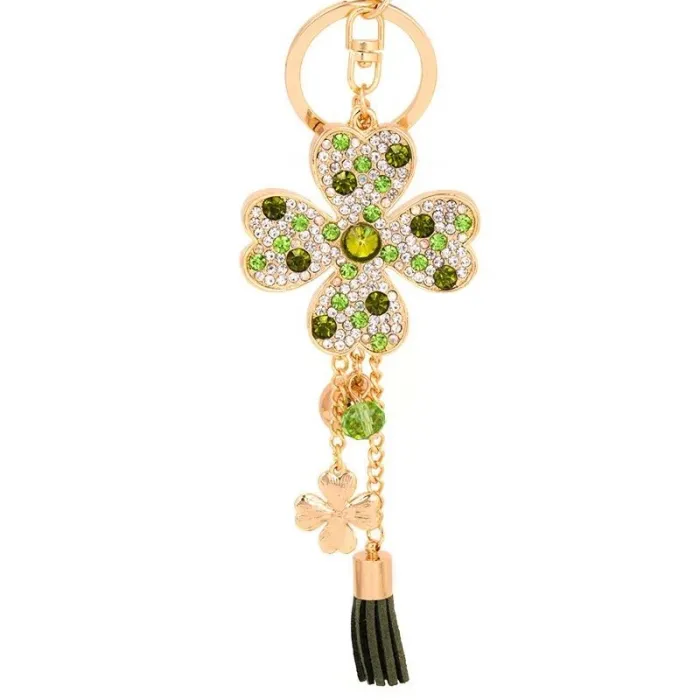 EASYA Love Clover Creative Gift Key Chain Alloy Rhinestone Key Chain Bag Pendant Women Handbag CharmSleutelhangers