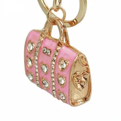 High Quality Handbag Keychains Crystal Pave Metal Fashion Women Bag Pendant Rhinestone Key Chains FoSleutelhangers