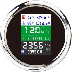 85mm - 6 in 1 - multi-functional - digital gauge - gps - speedometer - 9-32V - fuel level - water temp - alarmDiagnosis