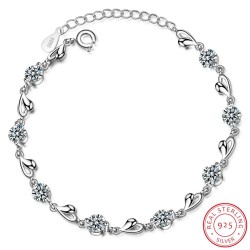 Armband met hartjes & zirkonia - 925 sterling zilverArmbanden