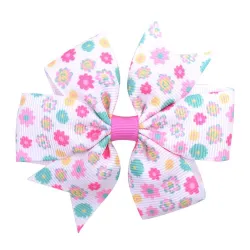 1Piece - Ribbon Hair Bows With Clip - Baby Girls - FlowerHaarspelden