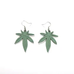 Hemp Leaves - Dangle Earrings - Geometric Drop EarringsOorbellen