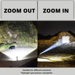 Powerful LED Flashlight - XHP - Torch Support - Mircro chargingSurvival gereedschap