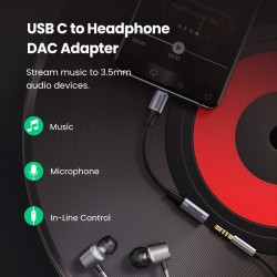 USB Type C to 3.5mm Headphone Jack - Adapter - Cable Cord - DAC ChipOor- & hoofdtelefoons