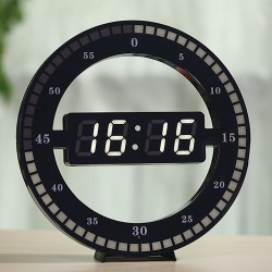 12 Inch - LED Ring Wall Clock - Automatic - Digital - ElectronicKlokken