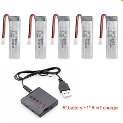 JJRC - 3.7V - 500mAh - Li-Polymer Battery - Charger - JJRC H37 JXD 523 - BatteryBatterijen