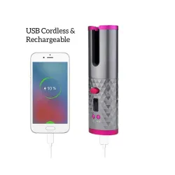Ceramic hair curler - cordless - auto-rotating - Led display - USBHair