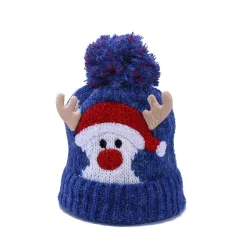 Warme kinder wintermuts met pompon - Kerstman - Rendier hoornsPetjes & mutsjes