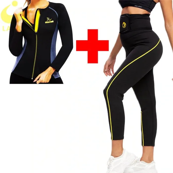 Afslankende legging & top - sauna-effect - afslank fitnesssetFitness