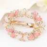 Elegant hair clip with crystals & butterfliesBrooches