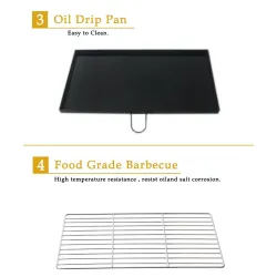 BBQ-grill - buitenoven - roestvrij staal en glas - LPG 4-pits gasBarbecue - BBQ
