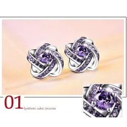 Exclusieve kleine ronde oorbellen met kristallen - 925 sterling zilverOorbellen