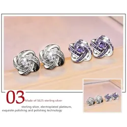 Exclusieve kleine ronde oorbellen met kristallen - 925 sterling zilverOorbellen