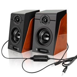 Wood grain speakers - bass stereo - computer speakersLuidsprekers