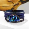 Big stone crystal - wrap bracelets - leatherArmbanden