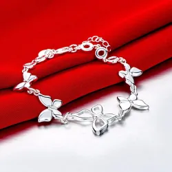 Trendy armband met vlinders - 925 sterling zilverArmbanden