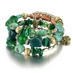 Multi colored beads - charm bracelets - resin stoneArmbanden