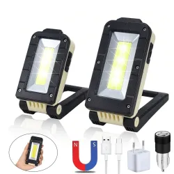 Multifunctionele COB-werklamp - USB - oplaadbaar - 180 graden verstelbaar - campinglamp met magneetontwerpZaklampen