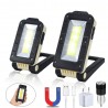 Multifunctional COB work light - USB - rechargeable - 180 degree adjustable - magnet design camping lightTorches