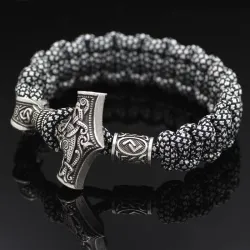 Vintage - braided viking bracelets - silver - camouflageBracelets