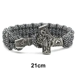 Vintage - braided viking bracelets - silver - camouflageArmbanden