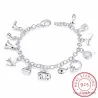 Pretty bracelet - 925 sterling silver - mixed crystalsArmbanden