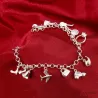 Pretty bracelet - 925 sterling silver - mixed crystalsArmbanden