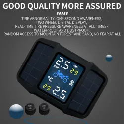Motorcycle - Tire Pressure Monitoring System - 2 External Sensor - Real-time DisplayInstrumenten