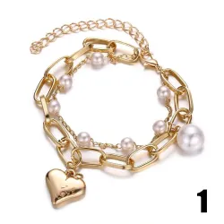Elegante armband met bedels & parelsArmbanden