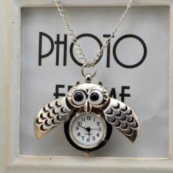 Vintage - Watch Owl - Pendant NecklaceKettingen
