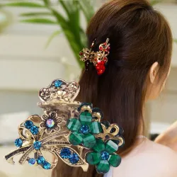 Elegante haarklem met kristallen bloemenHaarspelden