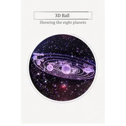 3D wereldbol met 8 planeten - kristallen bol met voet - lasergravure - Led nachtlampje - 8cmDecoratie