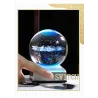 3D wereldbol met 8 planeten - kristallen bol met voet - lasergravure - Led nachtlampje - 8cmDecoratie