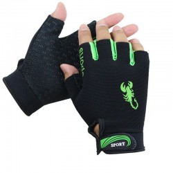 Sport gloves - non-slip - half finger - with scorpion pattern - unisexGloves