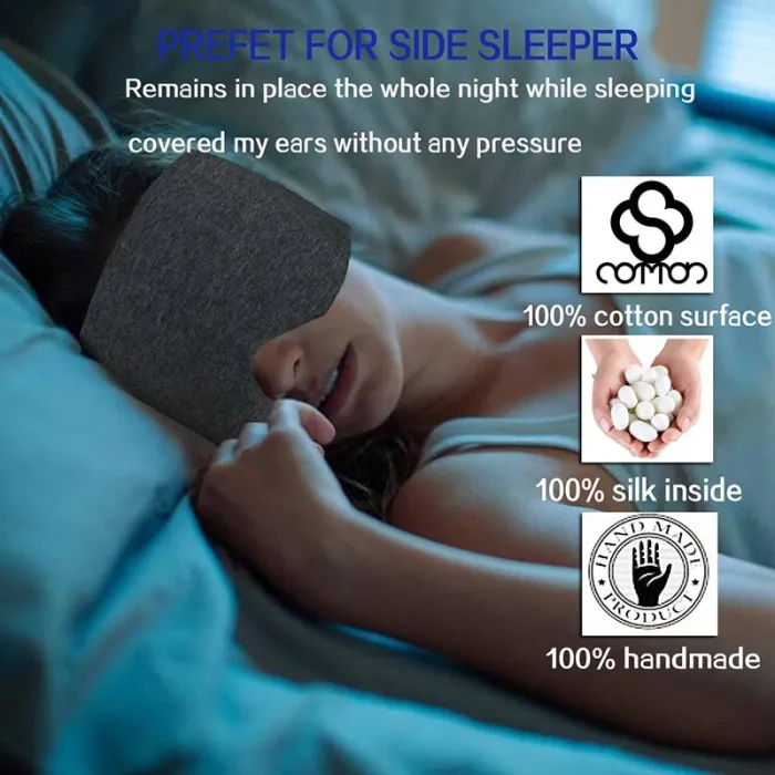 Silk - Sleeping Mask - Travel - Grey - BlackSlapen