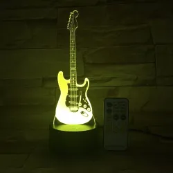 Remote Guitar Night Light - 3D 0 LED Lamp - 7 ColorsVerlichting