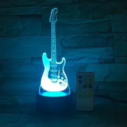 Remote Guitar Night Light - 3D 0 LED Lamp - 7 ColorsVerlichting