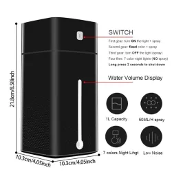 Air Humidifier - 1000ml - Mist MakerLuchtbevochtigers