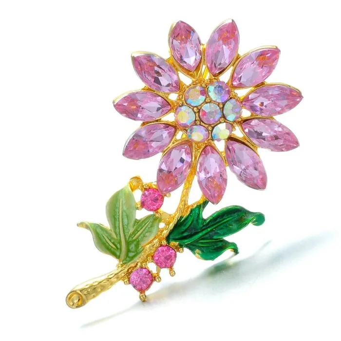 Plant - Flower Brooch Pins - CrystalBroches