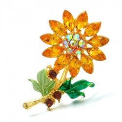 Plant - Flower Brooch Pins - CrystalBroches
